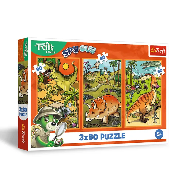 trefl-the-treflik-family-dinosaures-puzzle-3x80-pi-ces-5-ans image 1