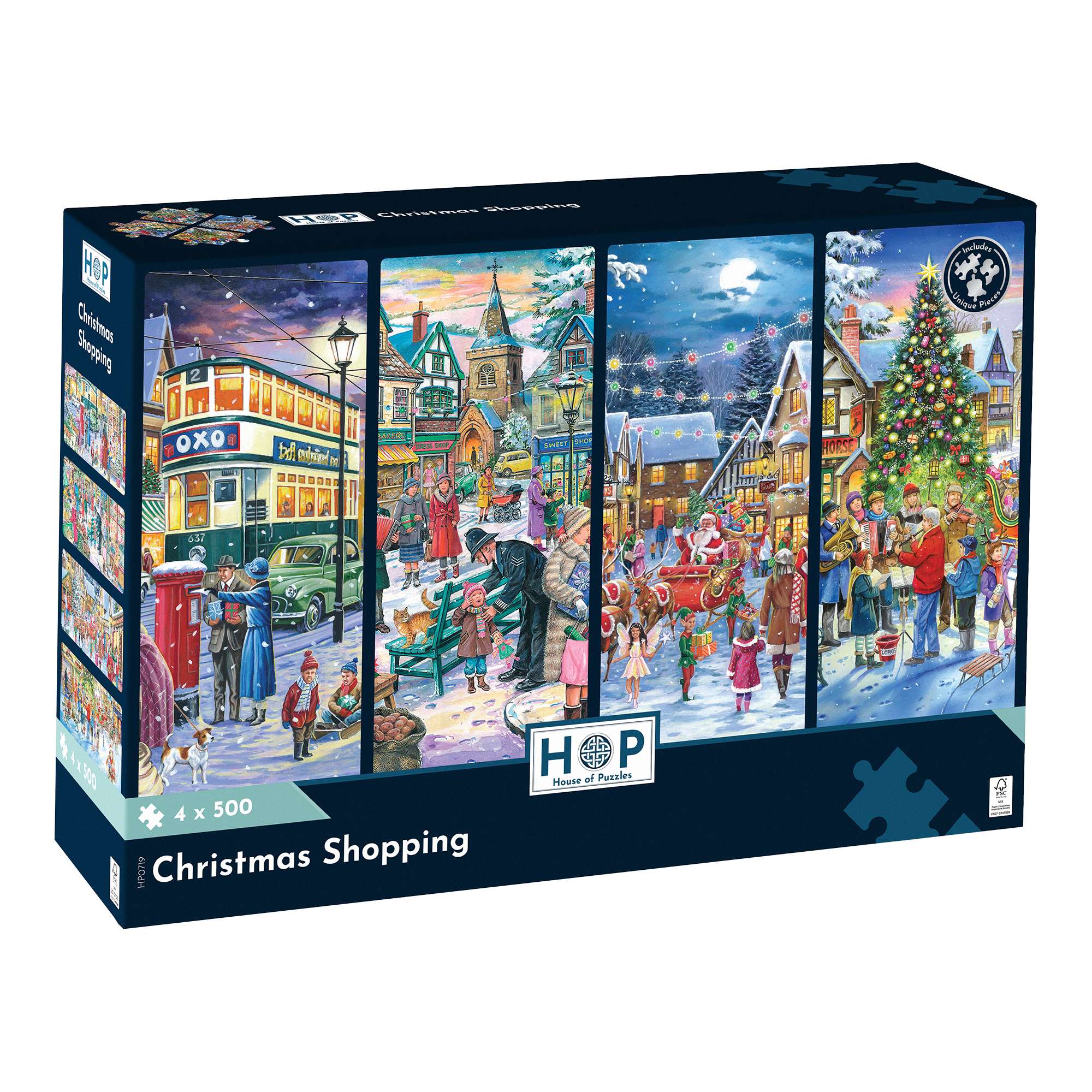 house-of-puzzles-christmas-shopping-puzzle-500-pi-ces-coffret-4x500-no-l image 1