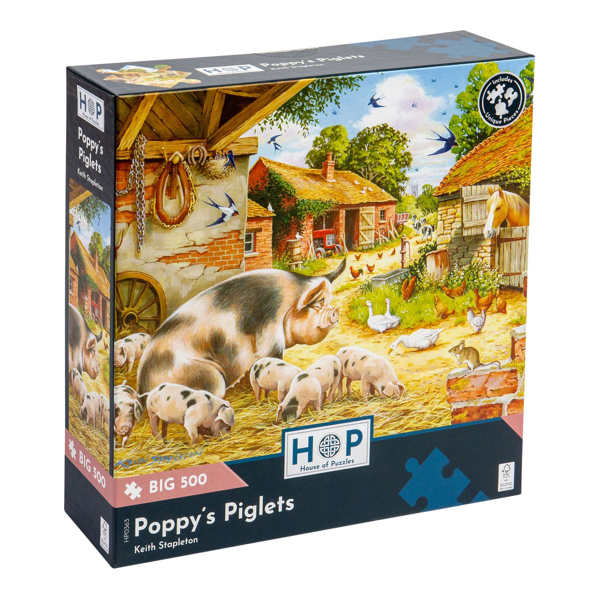 house-of-puzzles-poppy-s-piglets-puzzle-big-500-ferme image 1