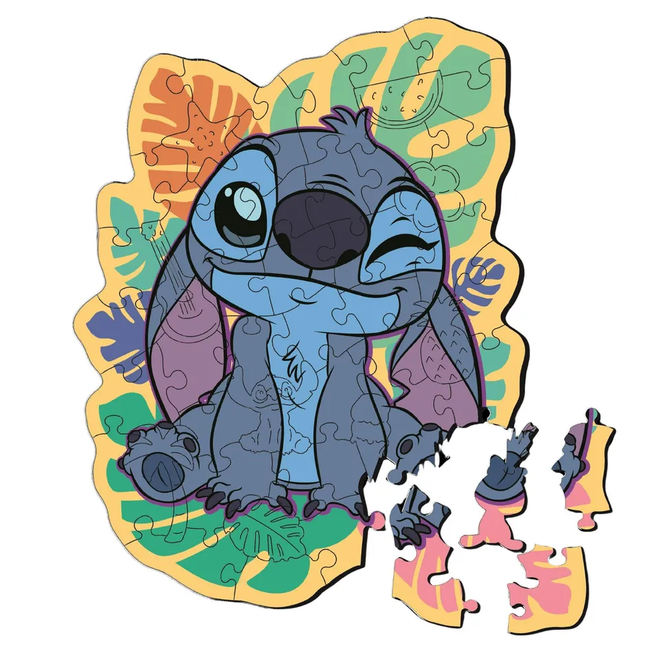 trefl-wood-craft-lilo-stitch-joyeux-stitch-puzzle-bois-50-pi-ces image 1