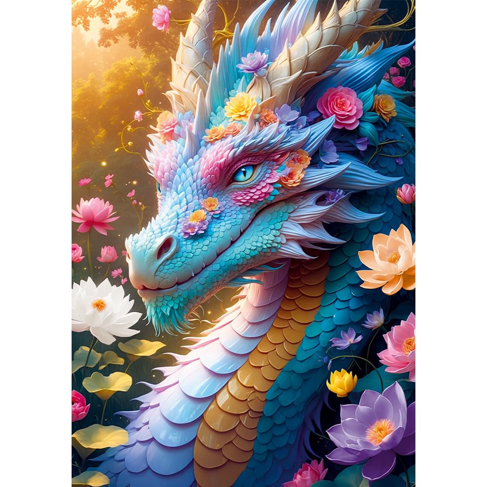 trefl-red-dragon-color-puzzle-1000-pi-ces-floral image 2