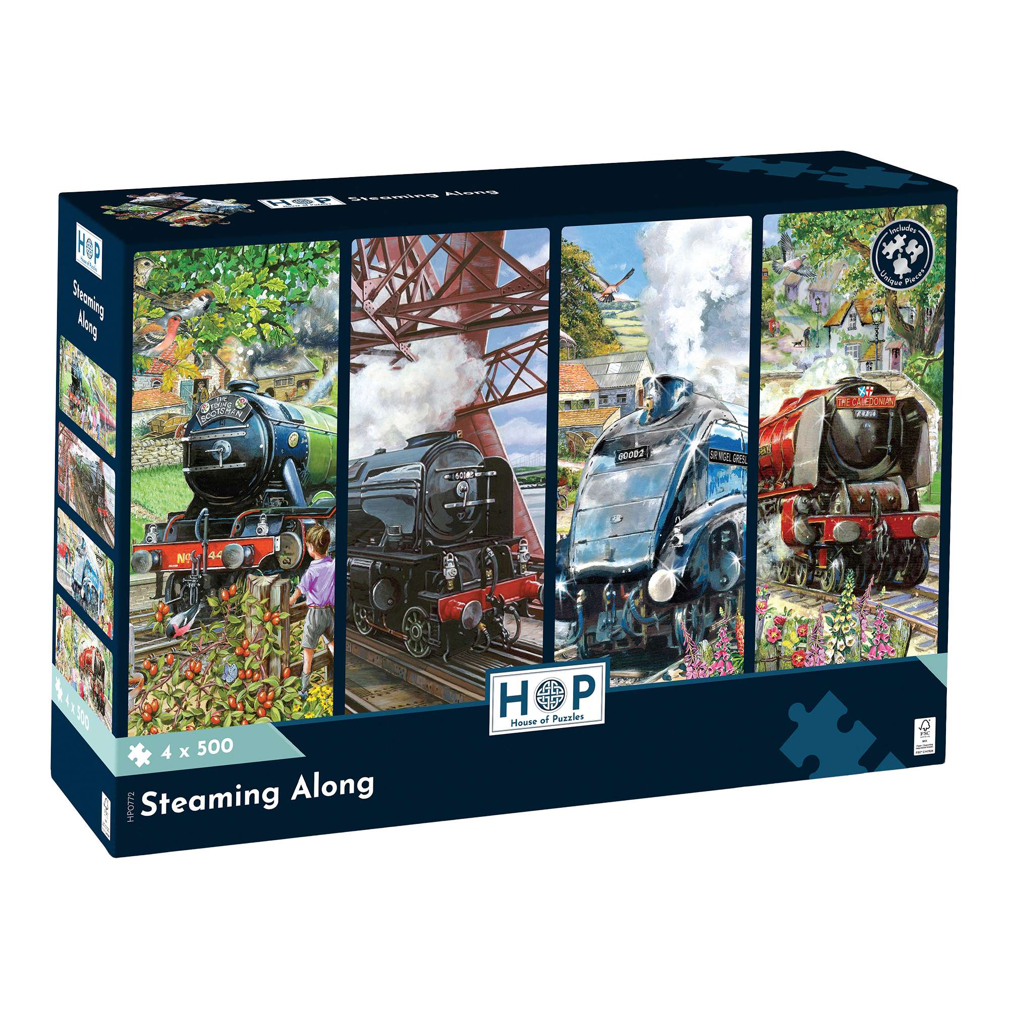 house-of-puzzles-steaming-along-puzzle-4x500-trains-bo-te-ab-m-e image 1