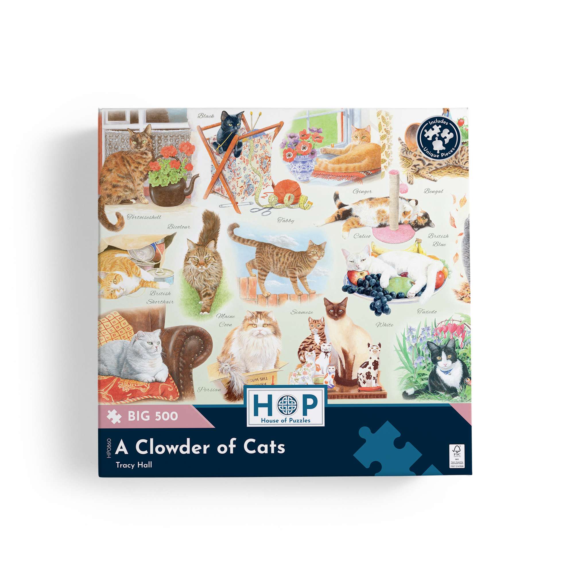 house-of-puzzles-a-clowder-of-cats-puzzle-big-500-pi-ces-chats image 4