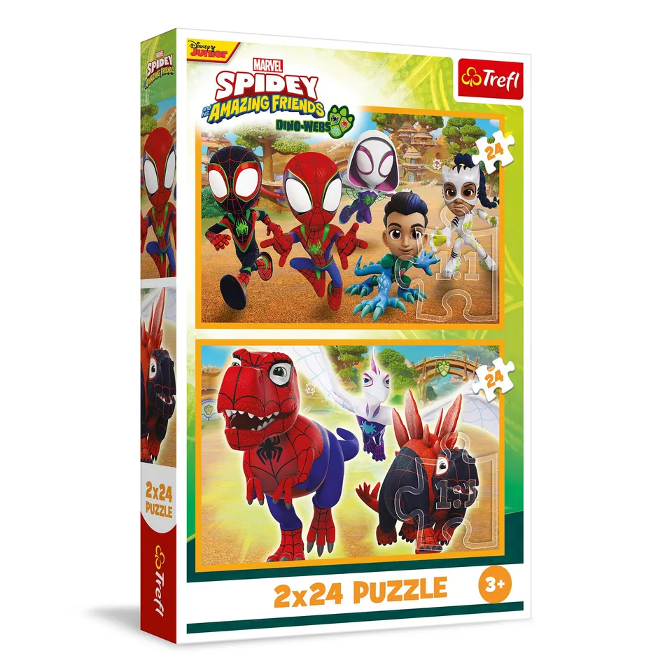 trefl-red-spidey-dinosaures-puzzle-2x24-pi-ces-3-ans image 1