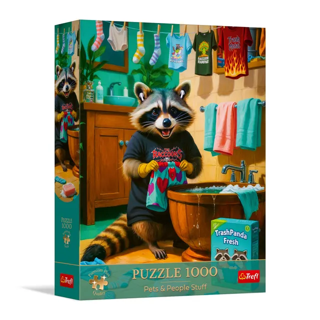 trefl-premium-plus-jour-de-lessive-puzzle-1000-pi-ces-raton-laveur image 1