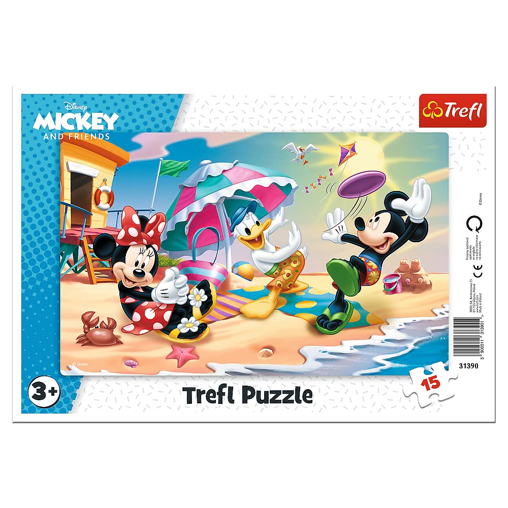 trefl-red-mickey-plage-puzzle-cadre-15-pi-ces-d-s-3-ans image 1