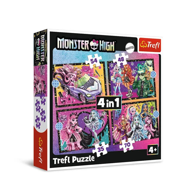 trefl-red-monster-high-journ-e-lectrisante-puzzle-4en1-4-ans image 1