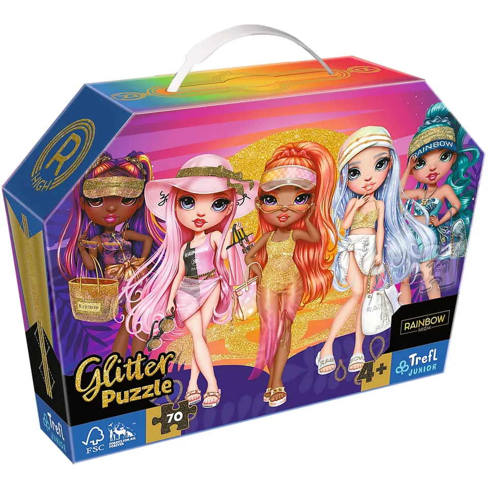 trefl-junior-rainbow-high-70-pi-ces-puzzle-paillettes-glitter image 1