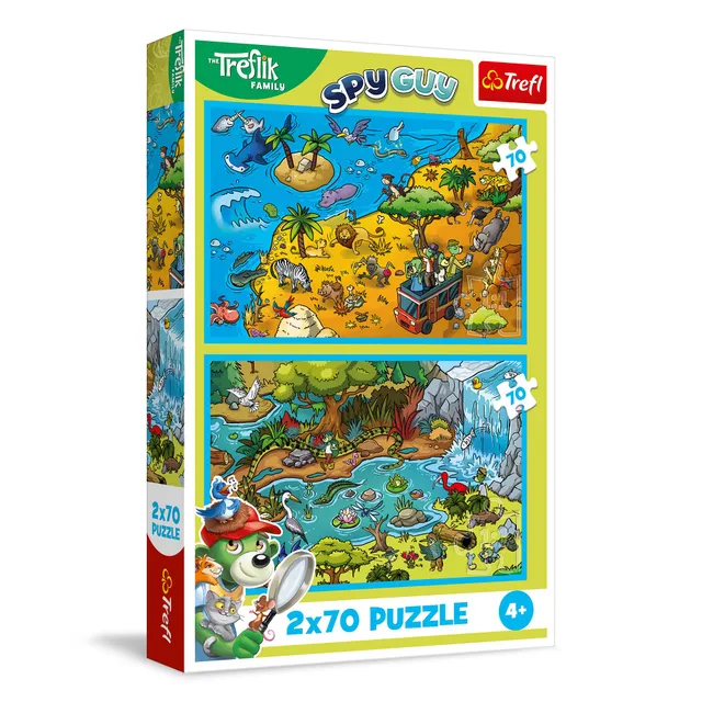 trefl-the-treflik-family-puzzle-2x70-pi-ces-animaux-4-ans image 1