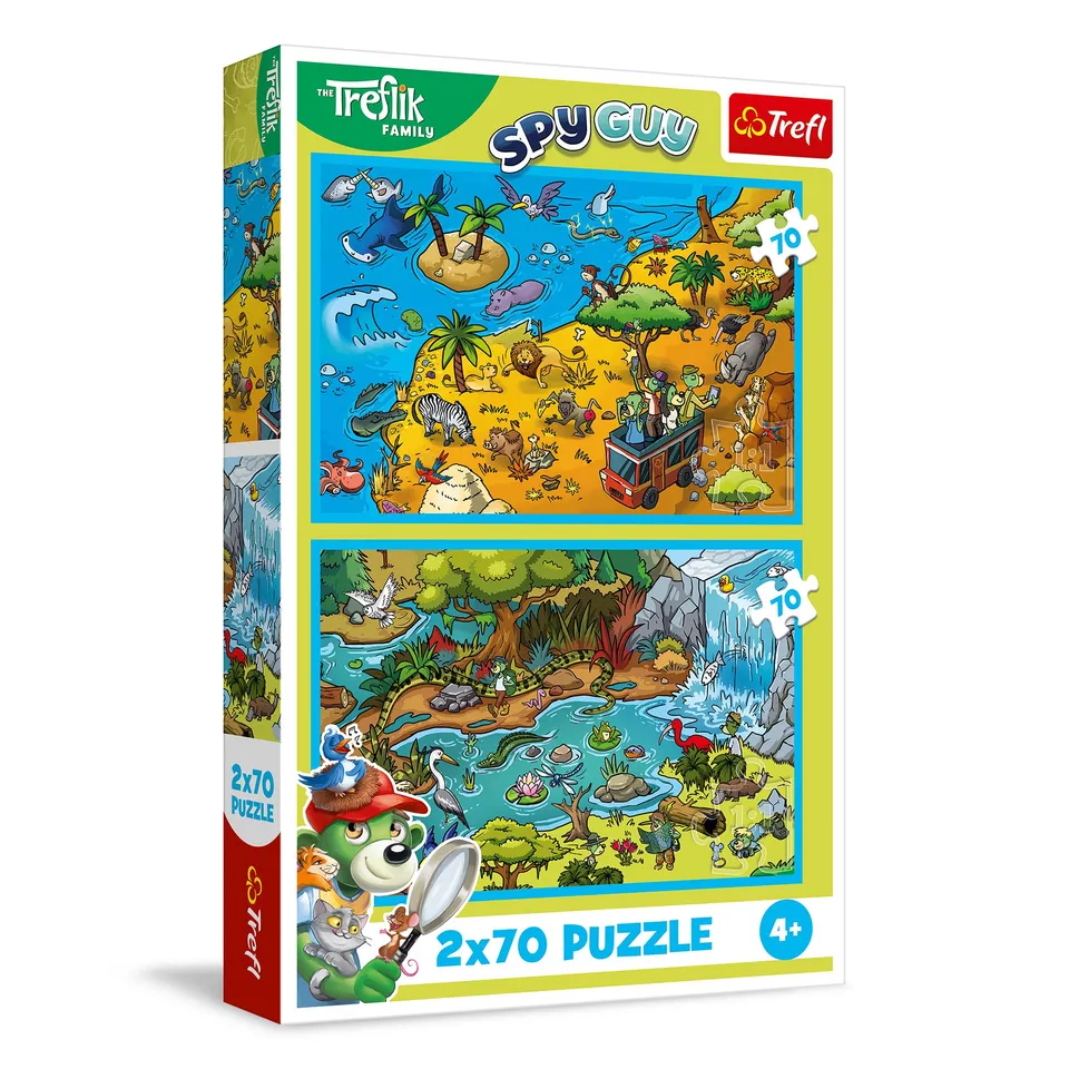 trefl-the-treflik-family-puzzle-2x70-pi-ces-animaux-4-ans image 1