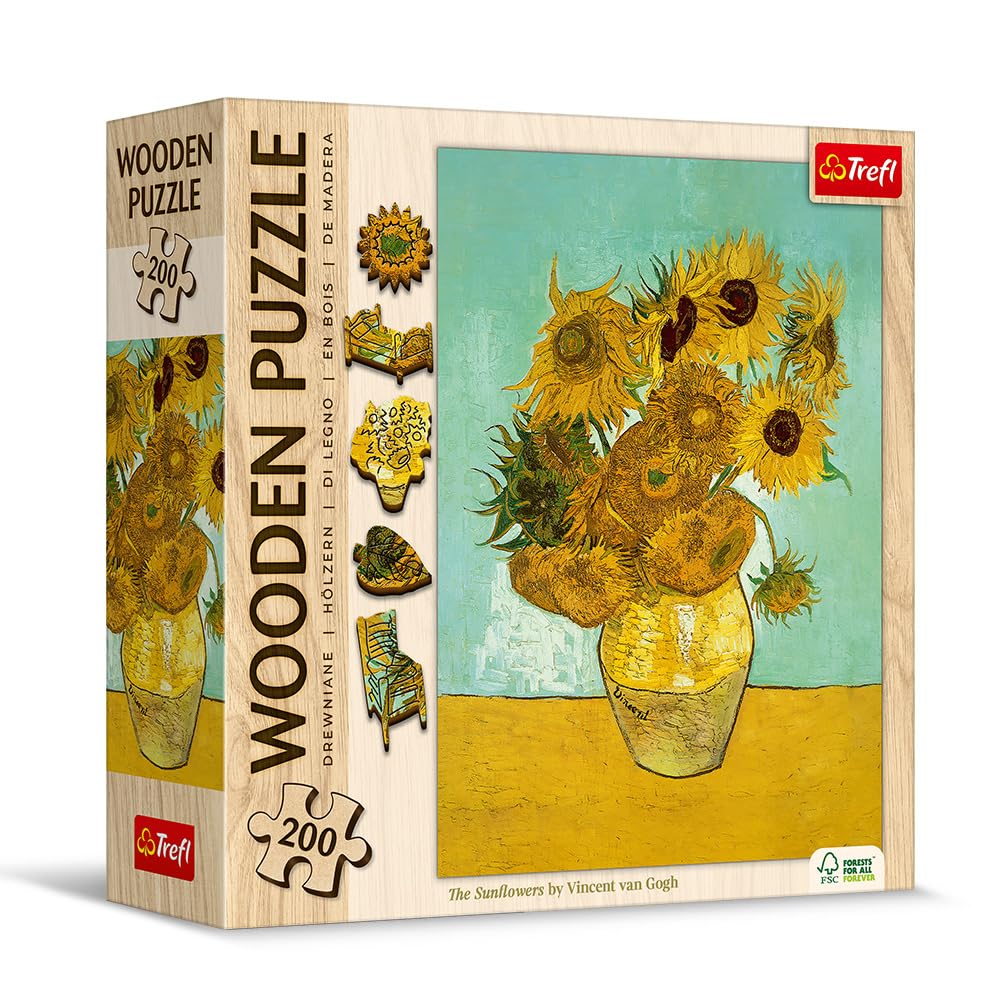 trefl-wood-craft-tournesols-van-gogh-puzzle-bois-200-pi-ces image 2