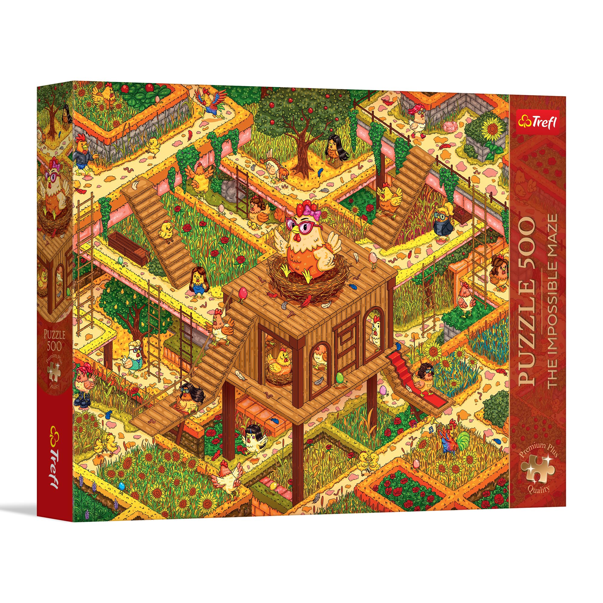 trefl-premium-plus-labyrinthe-poulets-puzzle-500-pi-ces-10-ans image 1