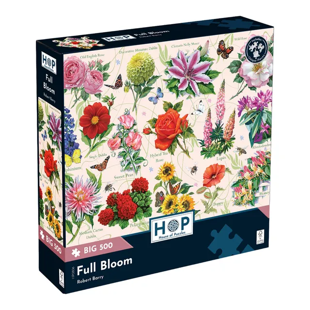 house-of-puzzles-big-500-puzzle-500-pi-ces-full-bloom-jardin-fleurs image 1