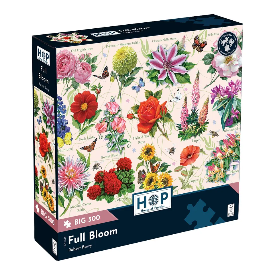 house-of-puzzles-big-500-puzzle-500-pi-ces-full-bloom-jardin-fleurs image 1