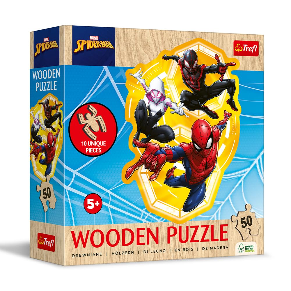 trefl-wood-craft-marvel-spider-man-puzzle-bois-50-pi-ces-figurines image 2