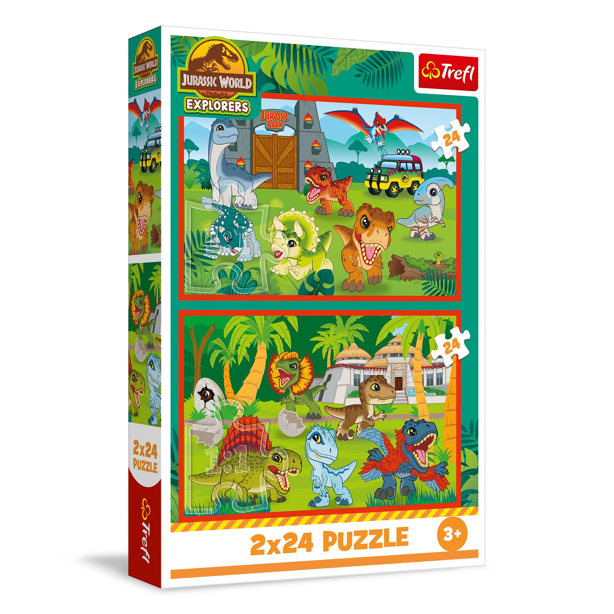 trefl-red-jurassic-world-2x24-pi-ces-puzzle-enfant-dinosaures image 1