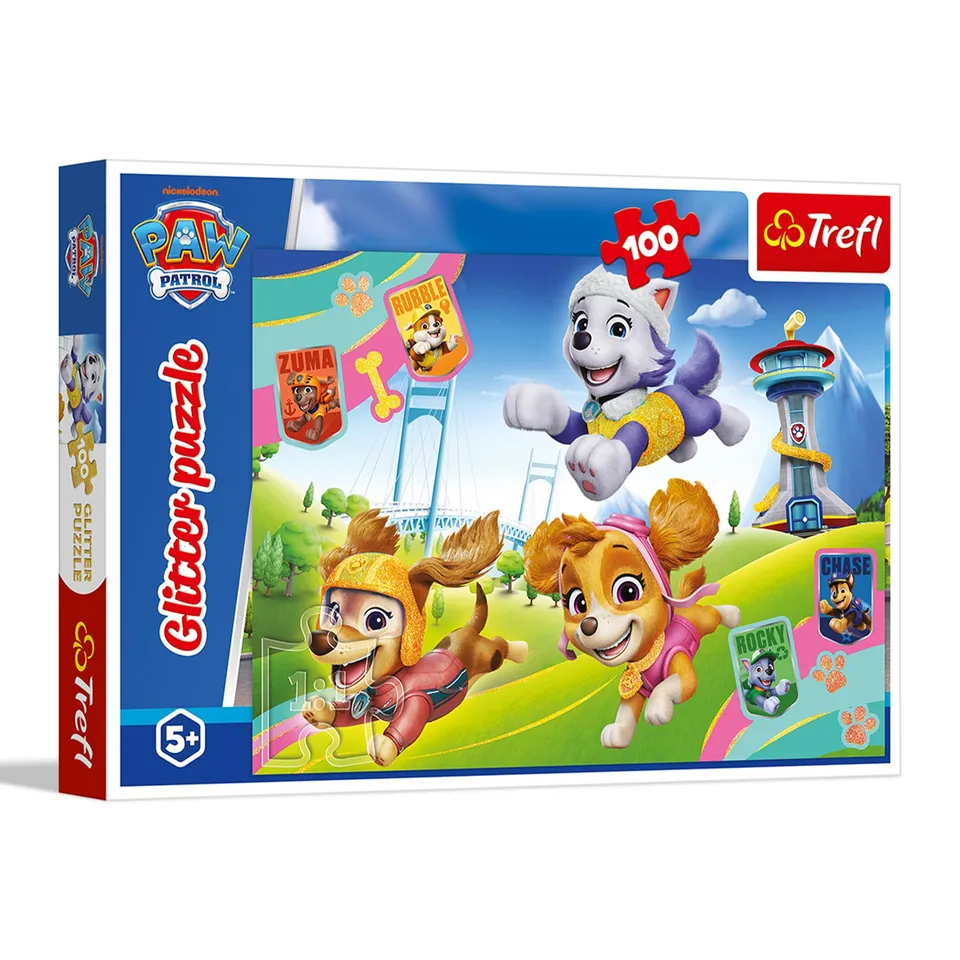 trefl-red-pat-patrouille-sparkling-dogs-puzzle-paillet-100-pi-ces image 1