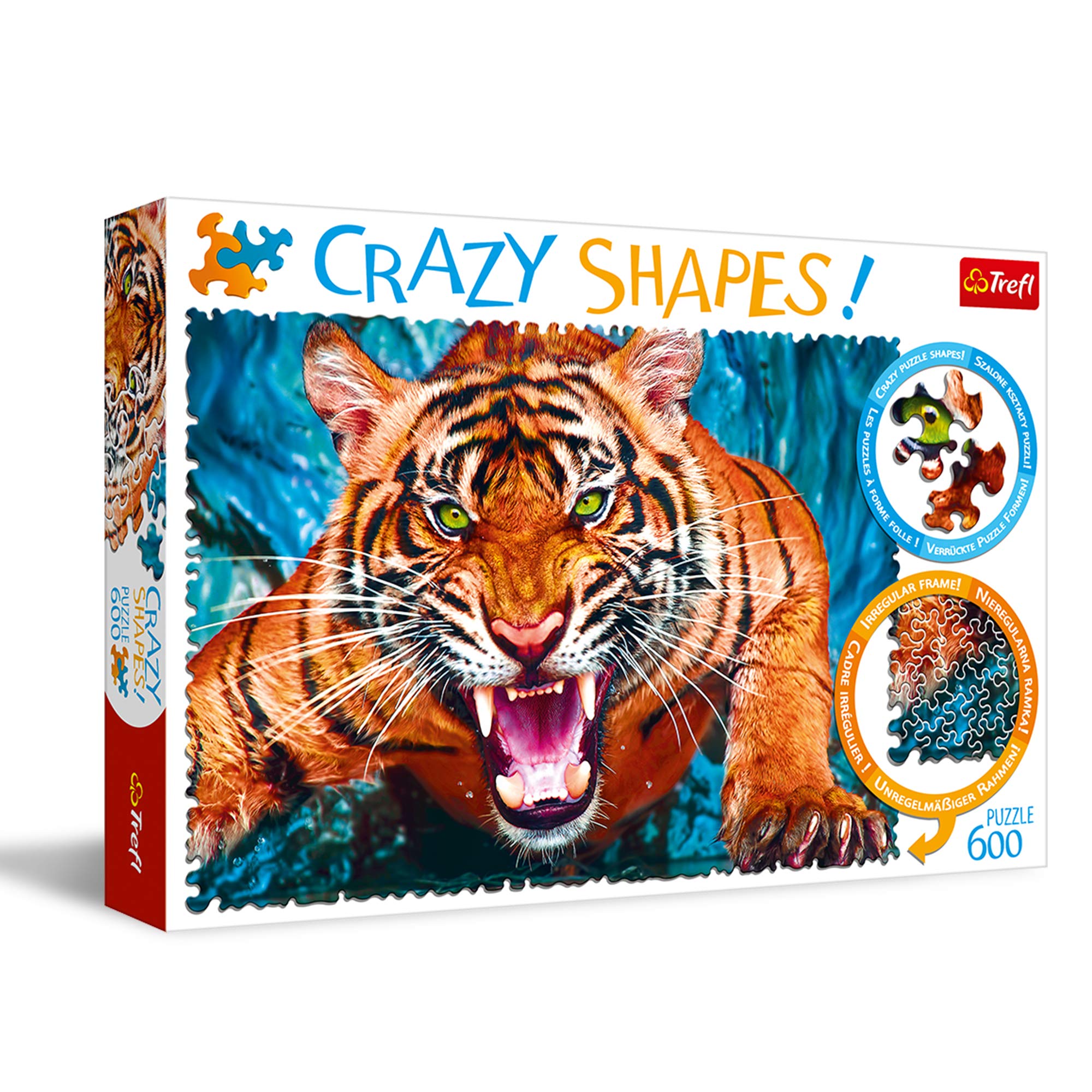 trefl-premium-plus-crazy-shapes-puzzle-600-pi-ces-tigre image 1