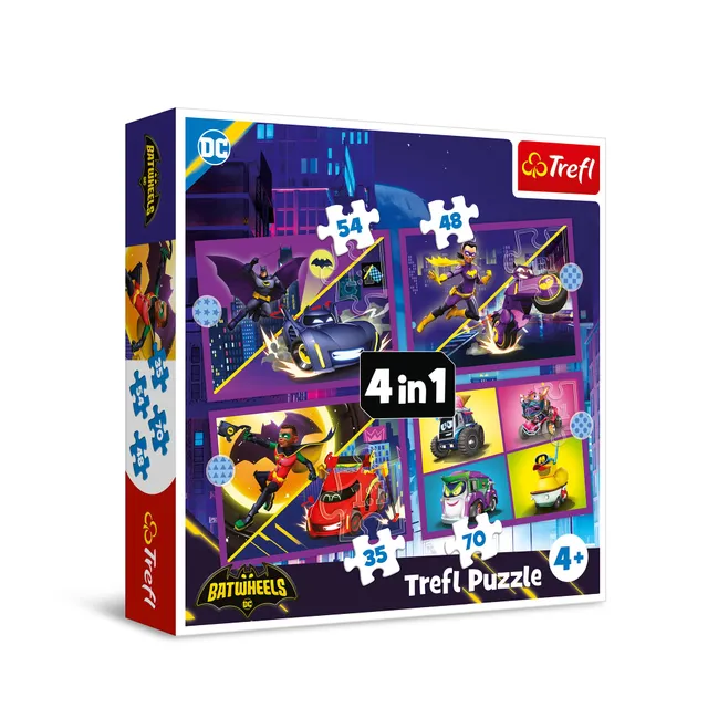 trefl-red-batwheels-puzzle-4-en-1-enfant image 1