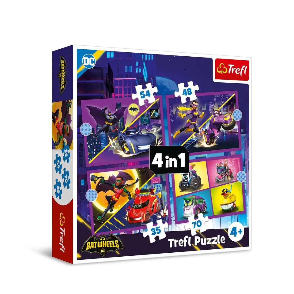 trefl-red-batwheels-puzzle-4-en-1-enfant image 1
