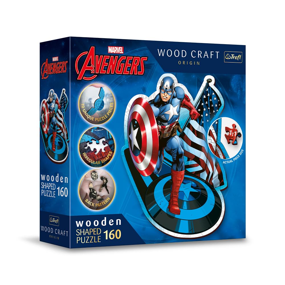 trefl-red-wood-craft-captain-america-puzzle-bois-160-pi-ces image 2