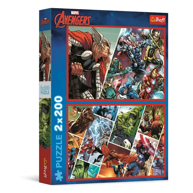 trefl-red-avengers-puzzle-2x200-p-d-fenseurs-du-monde-ado image 1
