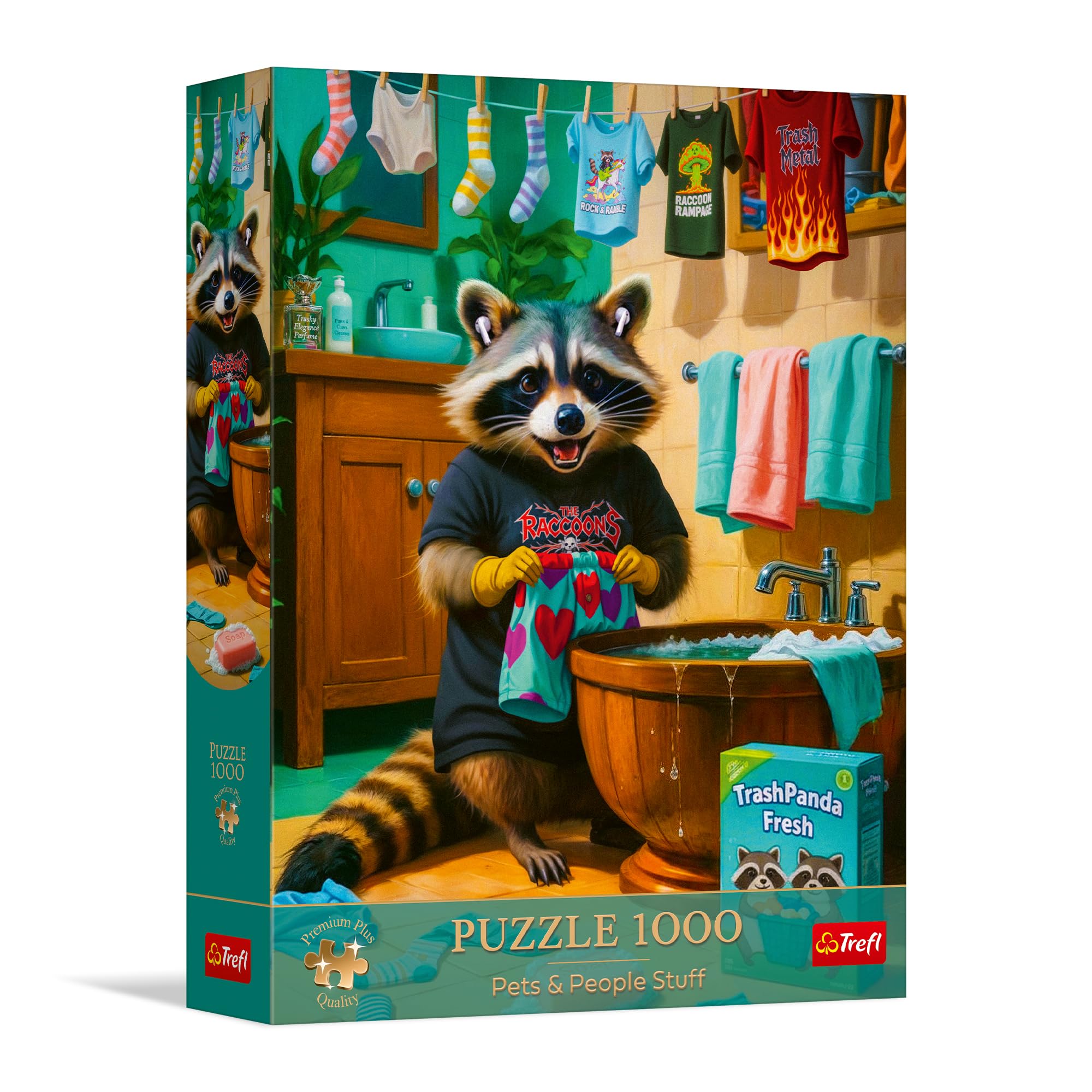trefl-premium-plus-jour-de-lessive-puzzle-1000-pi-ces-raton-laveur image 1