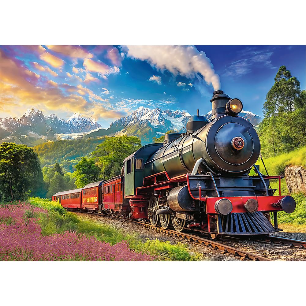 trefl-red-voyage-en-train-10929-puzzle-1000-pi-ces-train-vapeur image 2