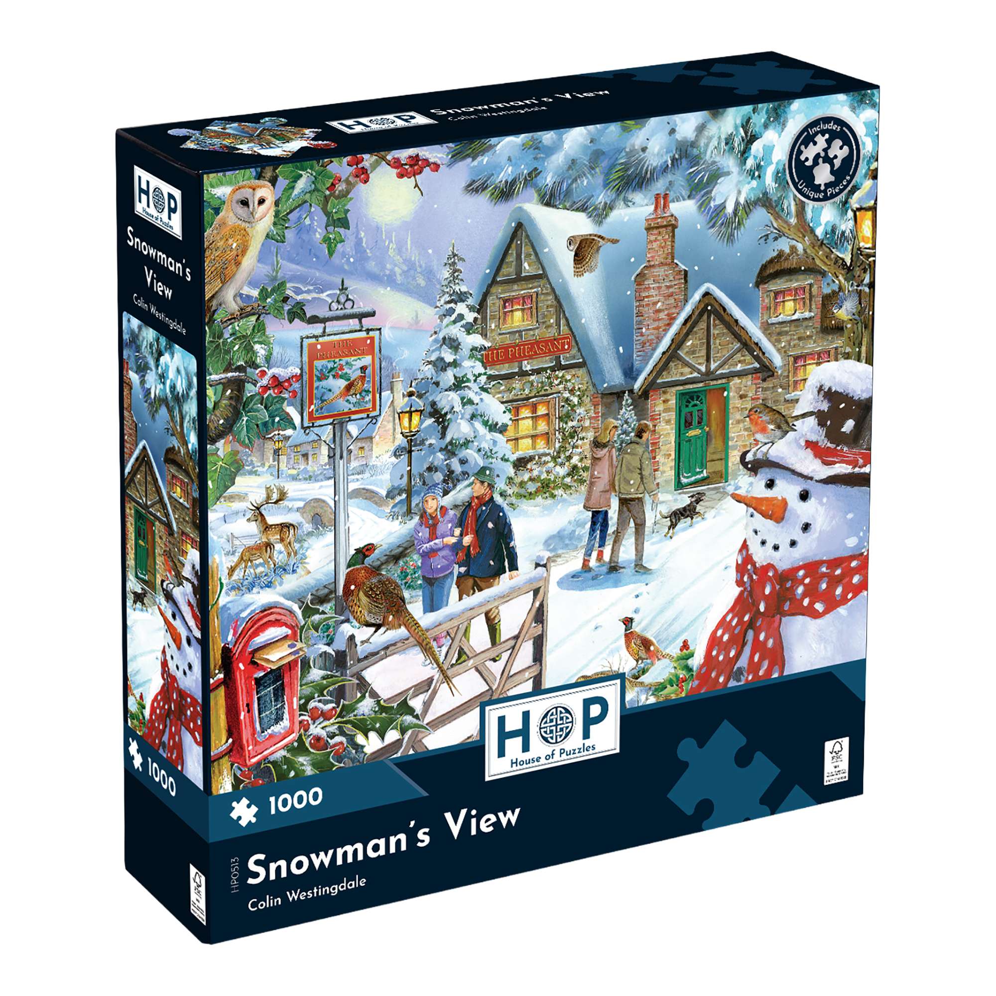 house-of-puzzles-snowman-s-view-1000-puzzle-1000-pi-ces-no-l-hiver image 1