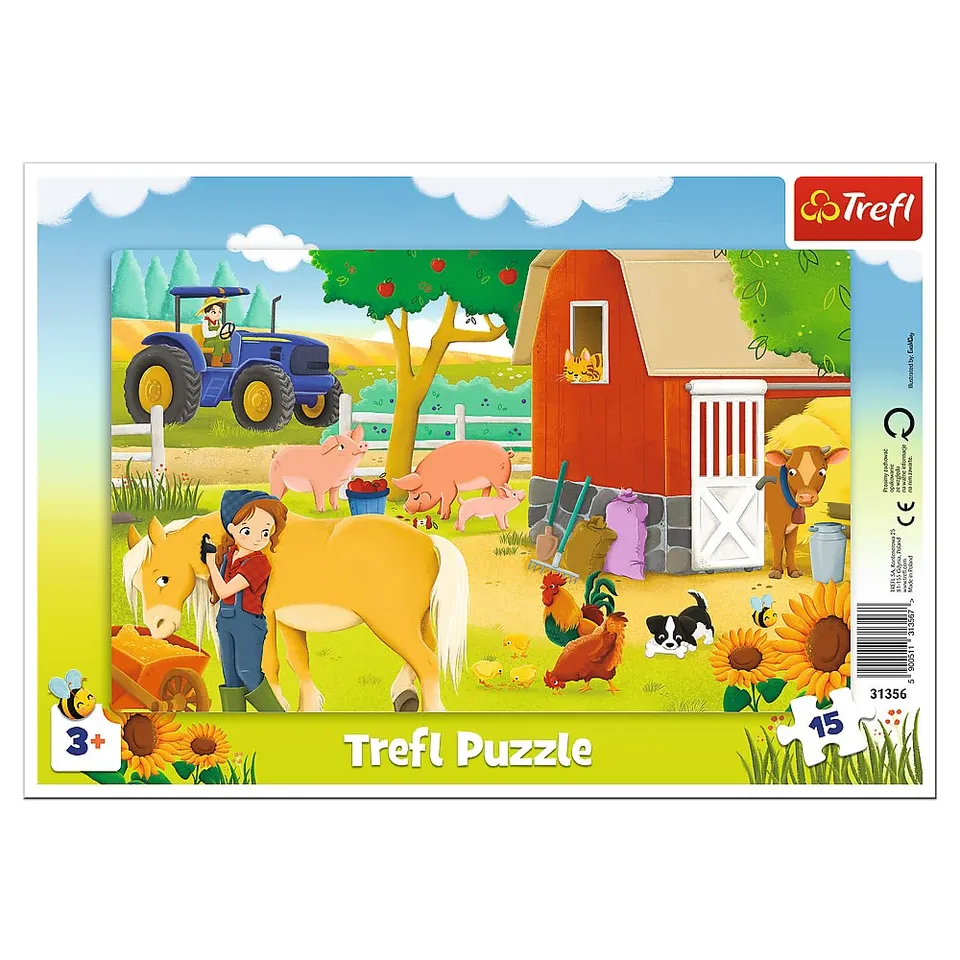 trefl-red-la-ferme-puzzle-cadre-15-pi-ces-3-ans image 1