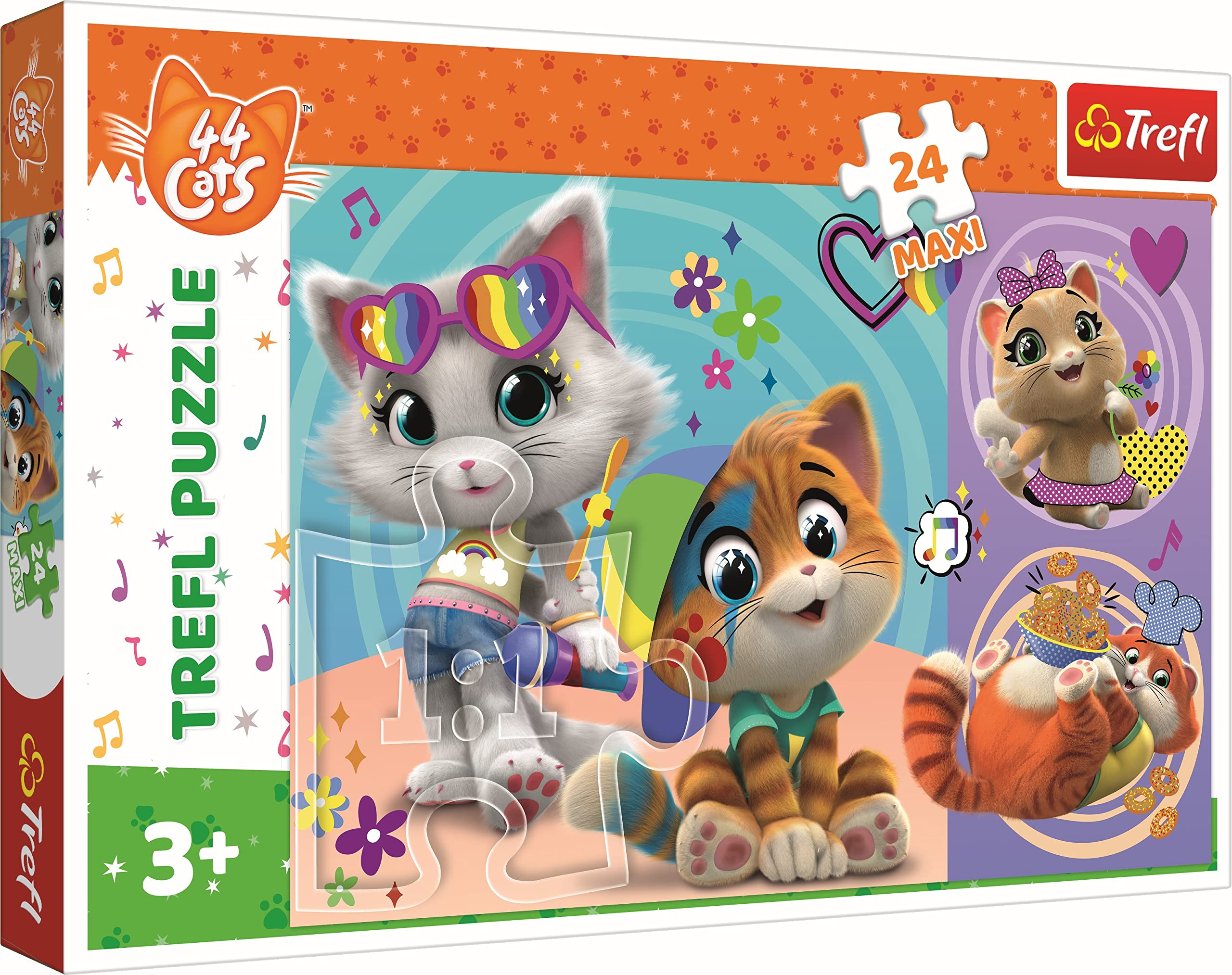 trefl-44-cats-24-maxi-puzzle-24-pi-ces-chats-heureux-3-ans image 1