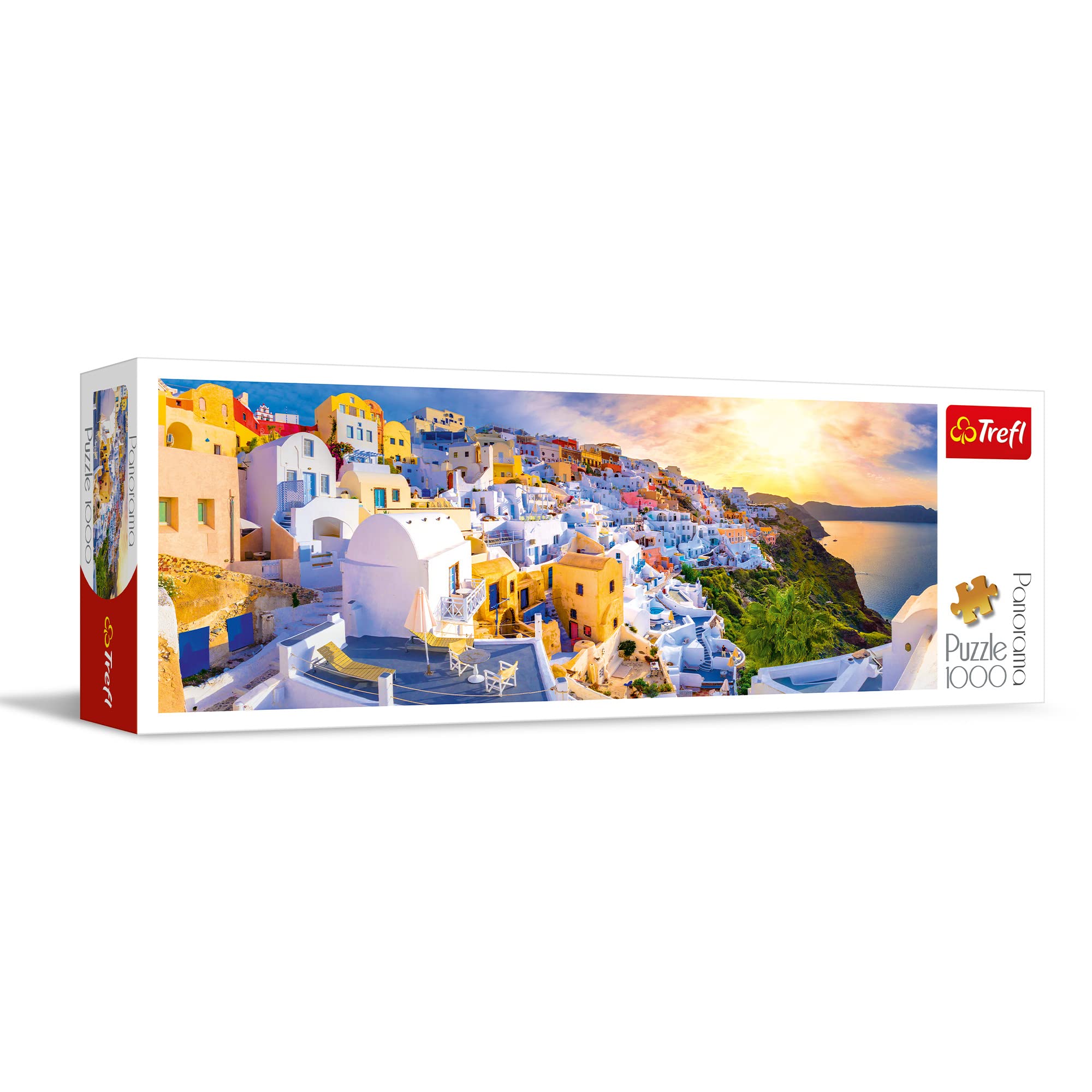 trefl-red-santorin-puzzle-panoramique-1000-pi-ces-coucher-soleil image 1