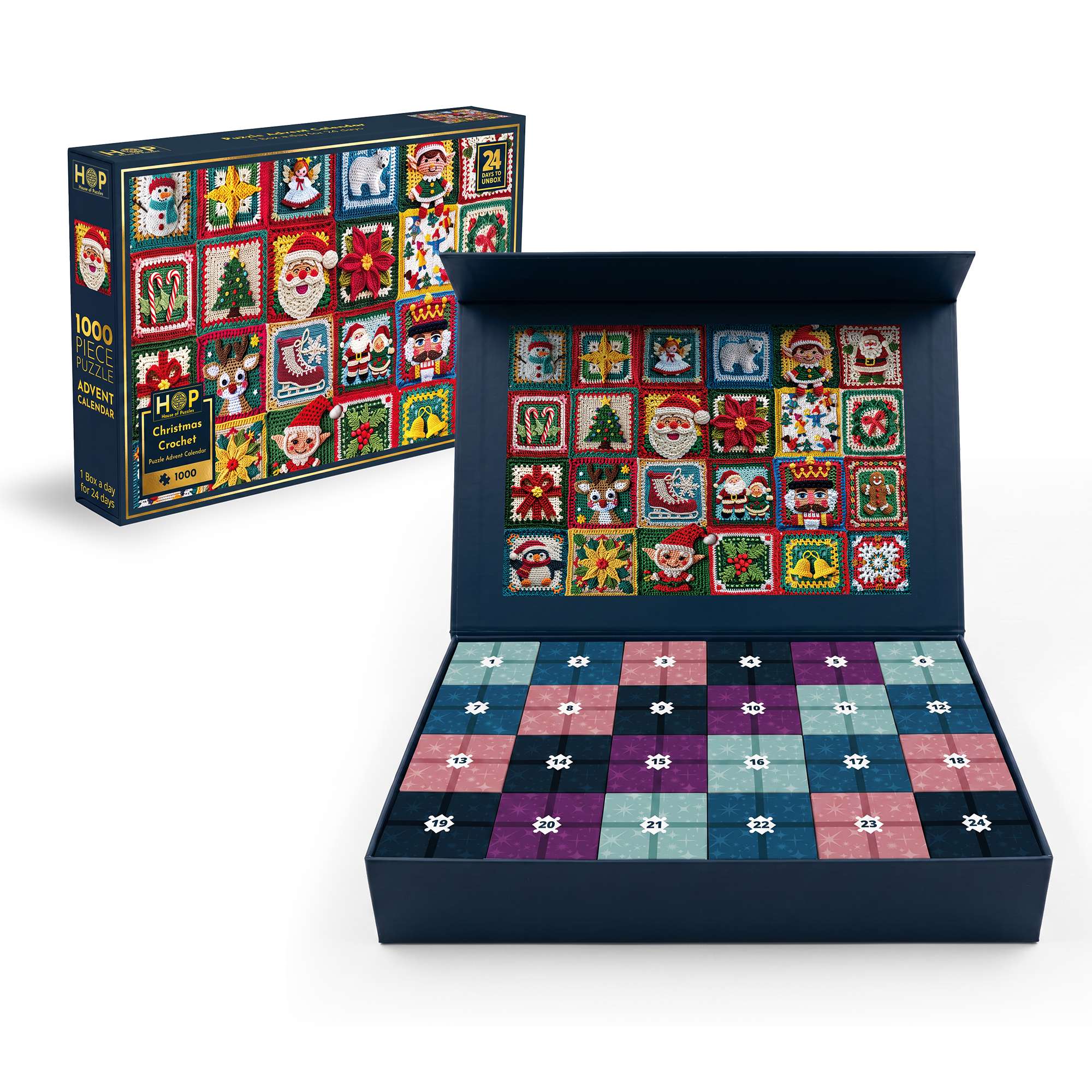 house-of-puzzles-christmas-crochet-puzzle-1000-calendrier-avent image 1