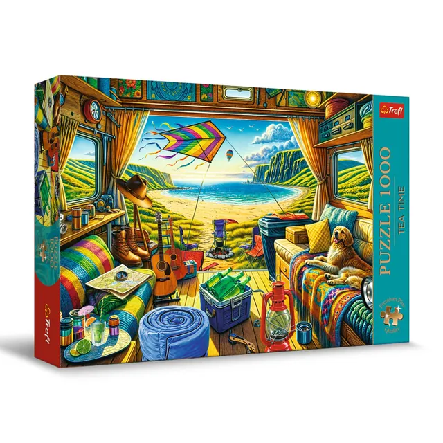 trefl-red-tea-time-van-life-puzzle-1000-pi-ces-camping-car image 1