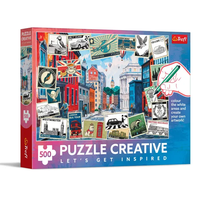 trefl-red-salutations-de-londres-puzzle-500-pi-ces-colorier image 1