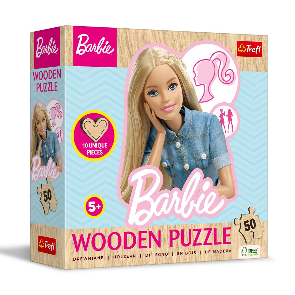 trefl-wood-craft-barbie-puzzle-bois-50-pi-ces-enfant-5-ans image 2