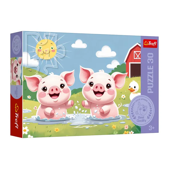 trefl-the-treflik-family-happy-country-life-puzzle-30-pi-ces-cochons-3-ans image 1