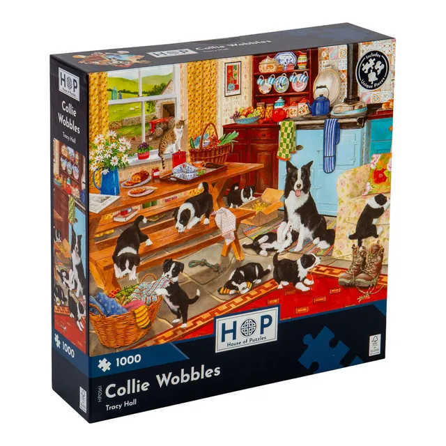 house-of-puzzles-collie-wobbles-puzzle-1000-pi-ces-chiens image 1
