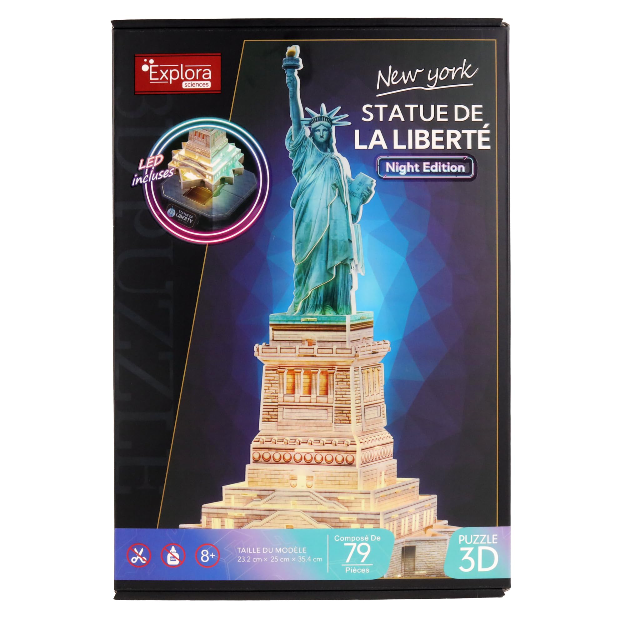 explora-maquettes-3d-statue-libert-puzzle-79-pi-ces-lumineux image 2