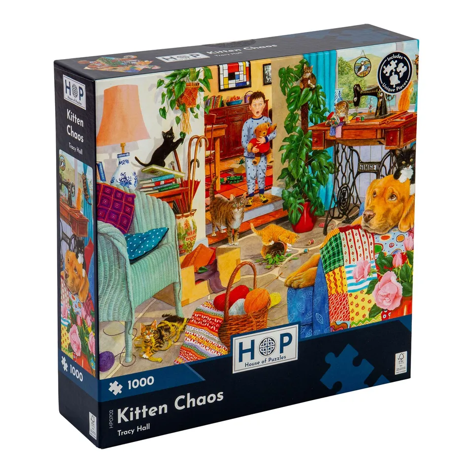 house-of-puzzles-kitten-chaos-puzzle-1000-pi-ces-chatons-tracy-hall image 1