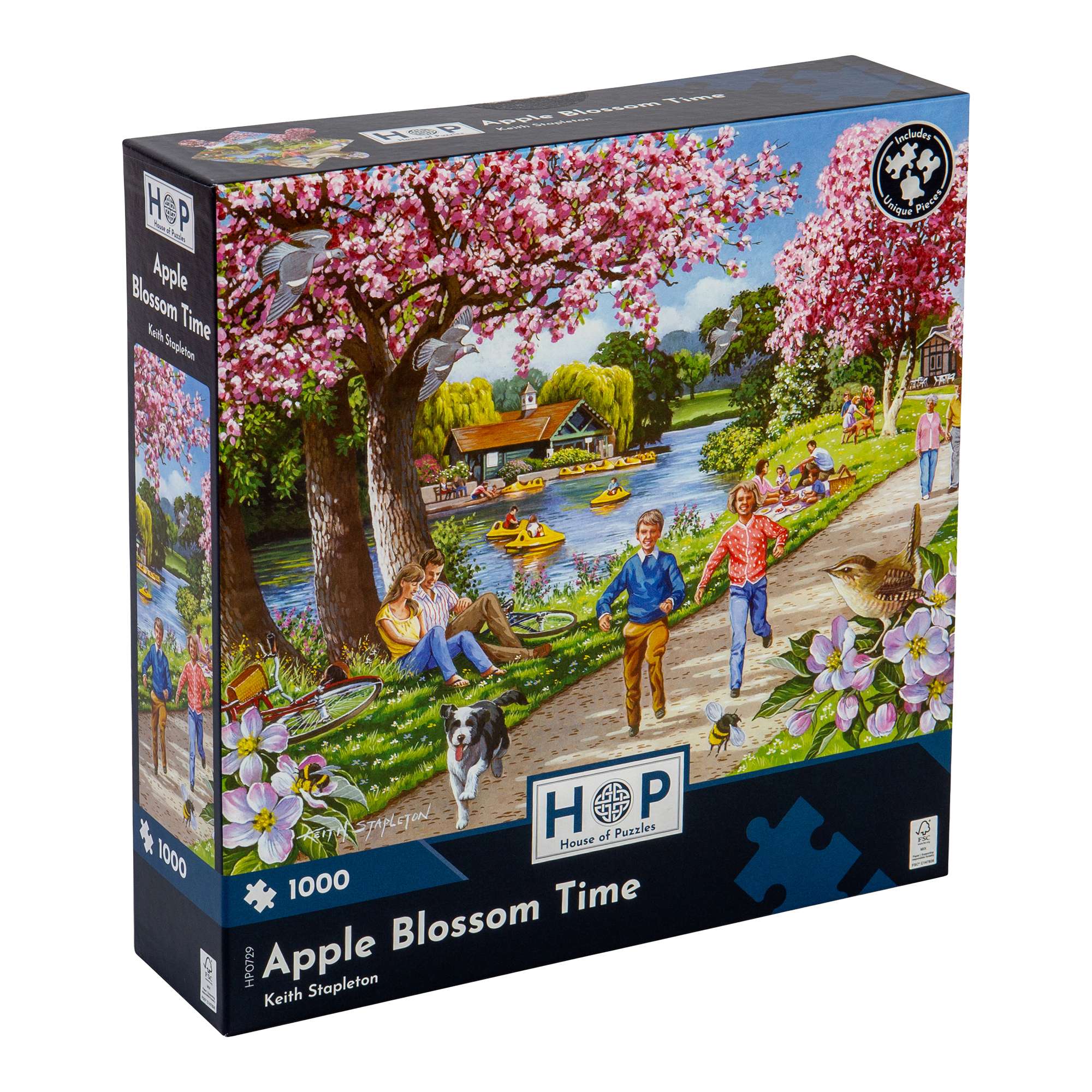 house-of-puzzles-apple-blossom-time-puzzle-1000-fleurs-jardin image 1