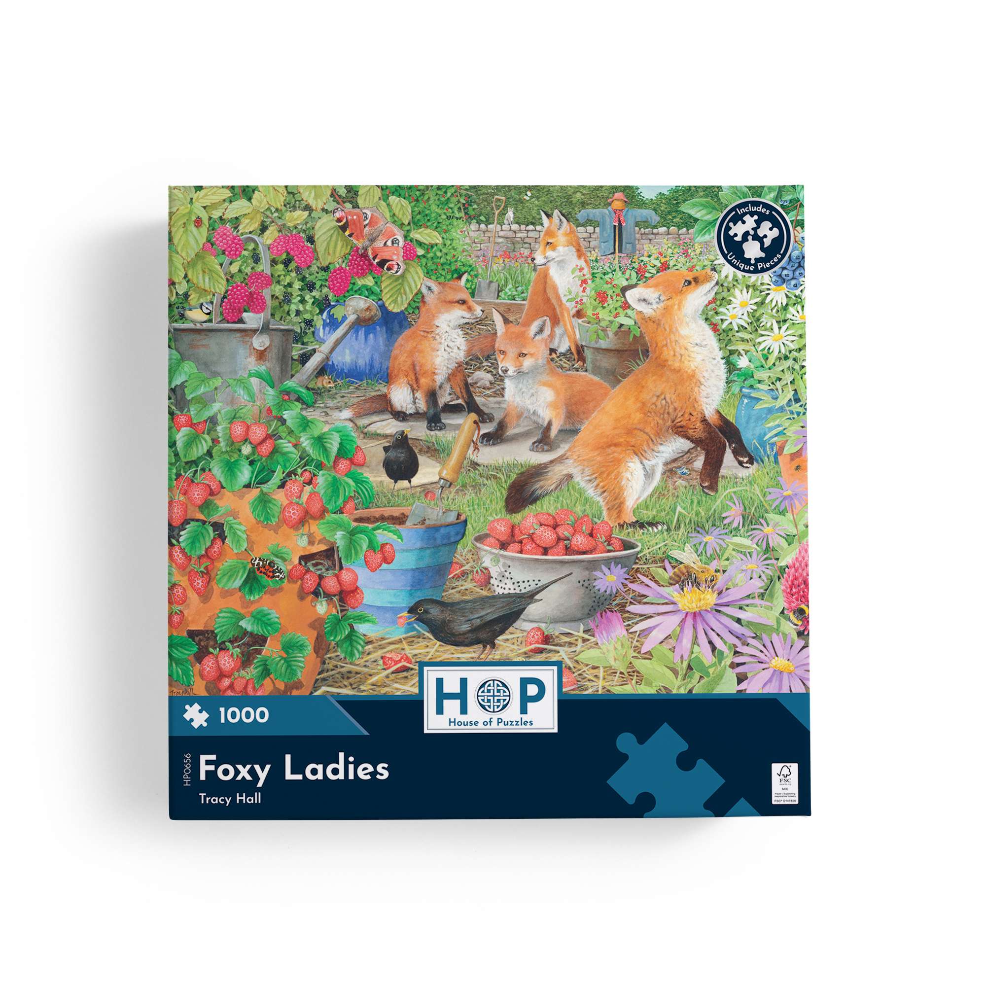house-of-puzzles-foxy-ladies-1000-puzzle-1000-pi-ces-renards-jardin image 4
