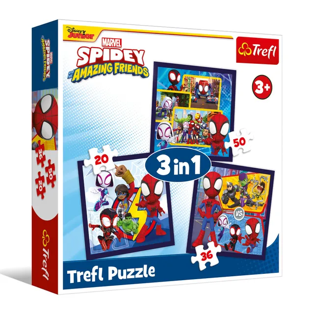 trefl-red-spidey-et-ses-amis-puzzle-3-en-1-20-50-pi-ces image 1