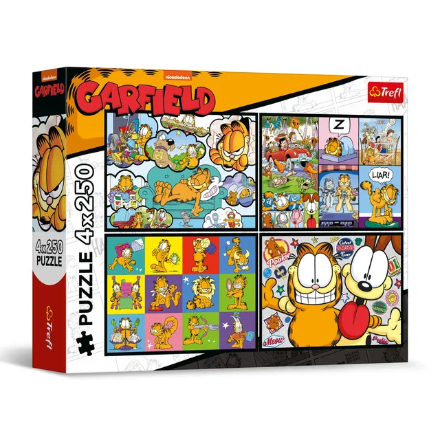trefl-red-garfield-puzzle-4-x-250-pi-ces-adolescents image 1