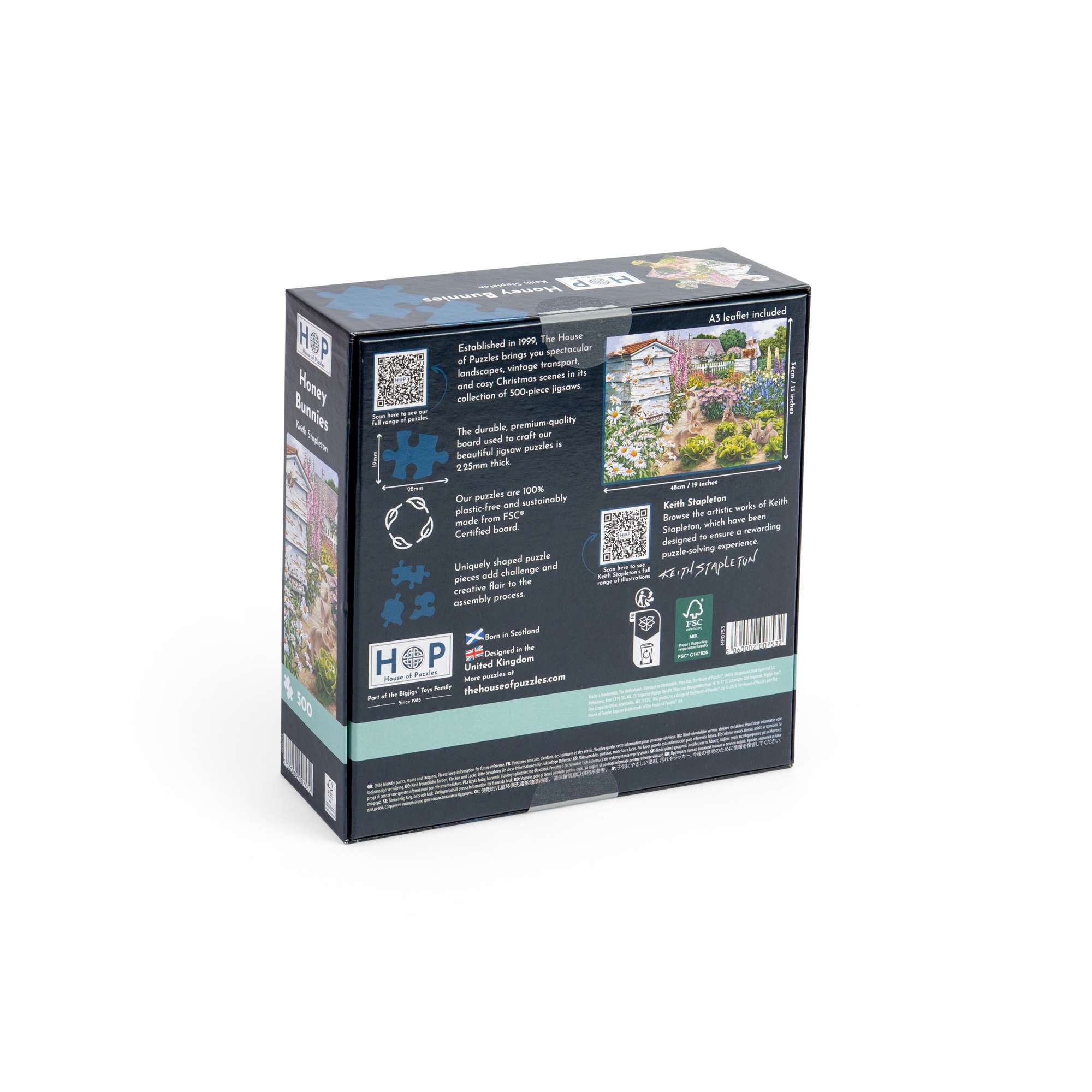 house-of-puzzles-honey-bunnies-puzzle-500-pi-ces-lapins-jardin image 3