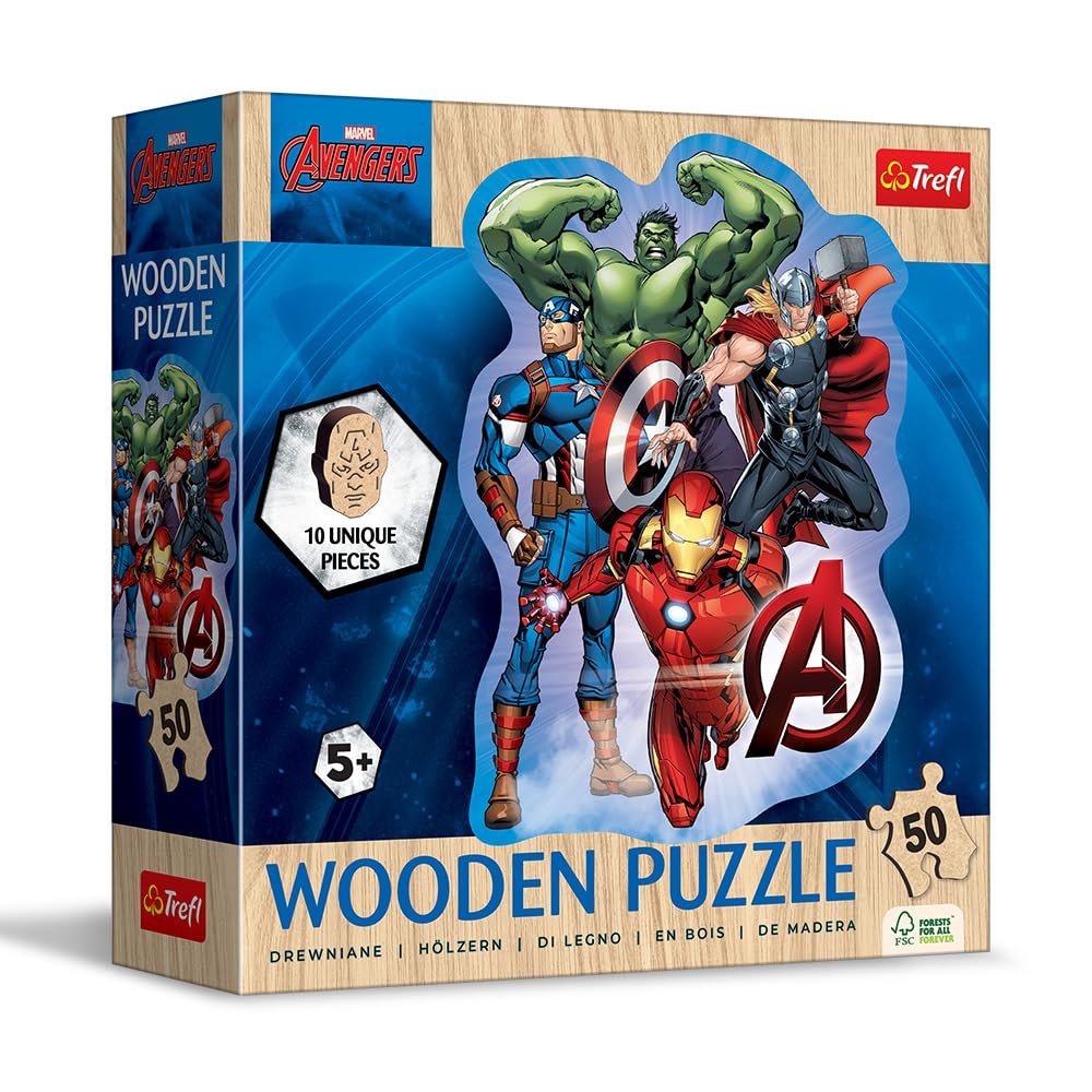 trefl-wood-craft-20256-puzzle-bois-50-pi-ces-marvel image 2