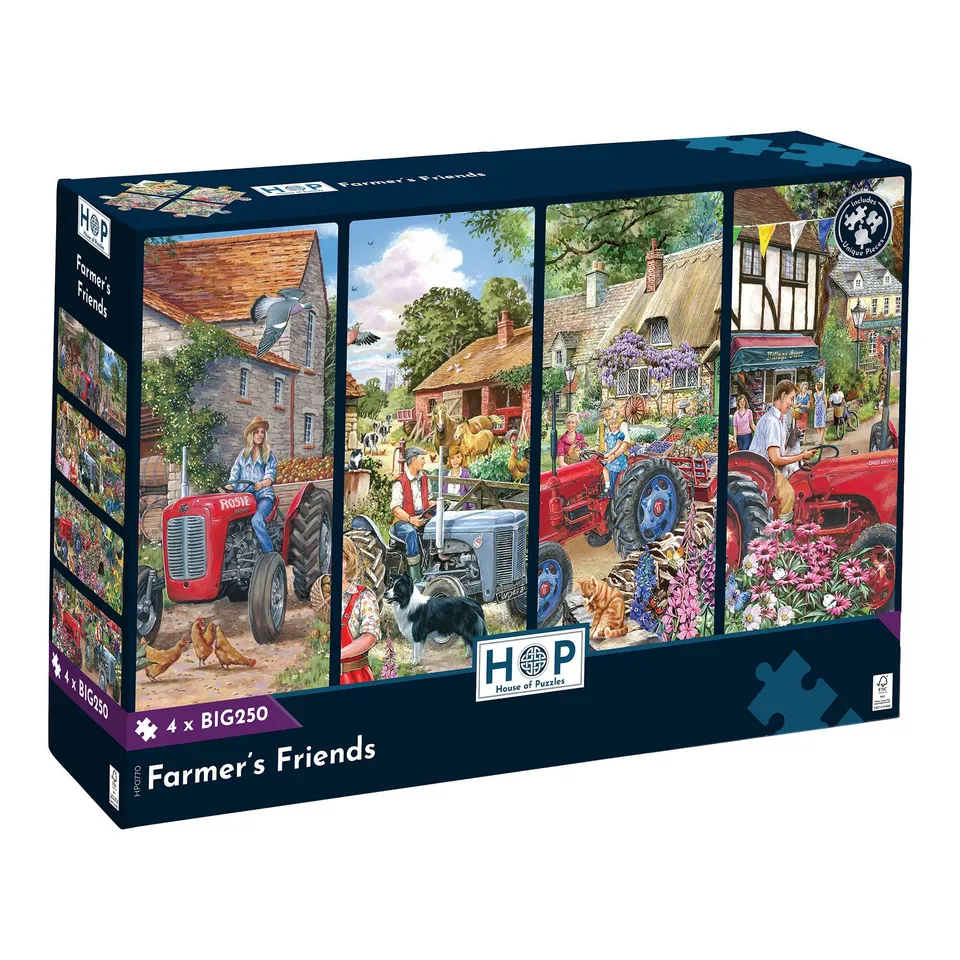 house-of-puzzles-farmer-s-friends-puzzle-4x250-ferme-tracteur image 1