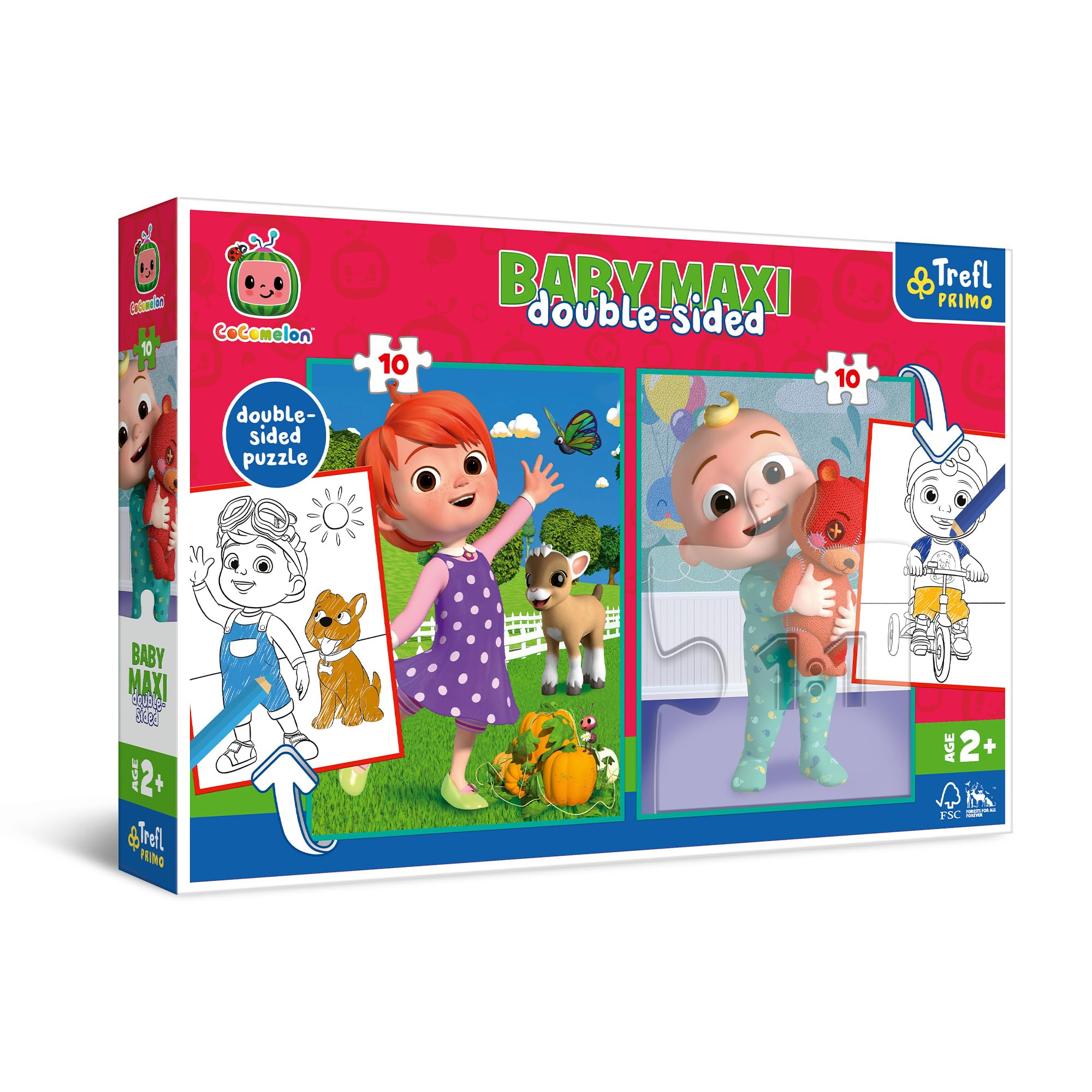 trefl-baby-cocomelon-puzzle-4en1-2x10-coloriage-2-ans image 1