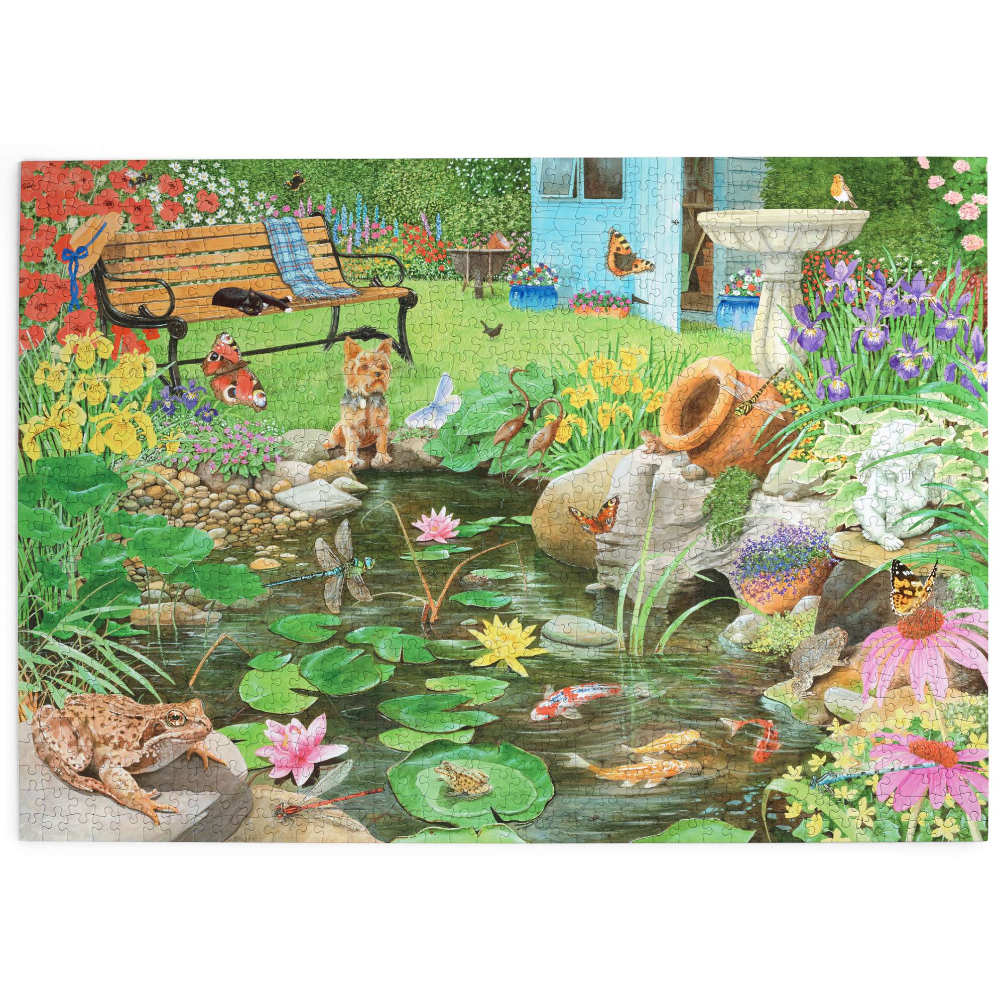 house-of-puzzles-1000-puzzle-1000-pi-ces-lily-pond-jardin-fleurs image 2