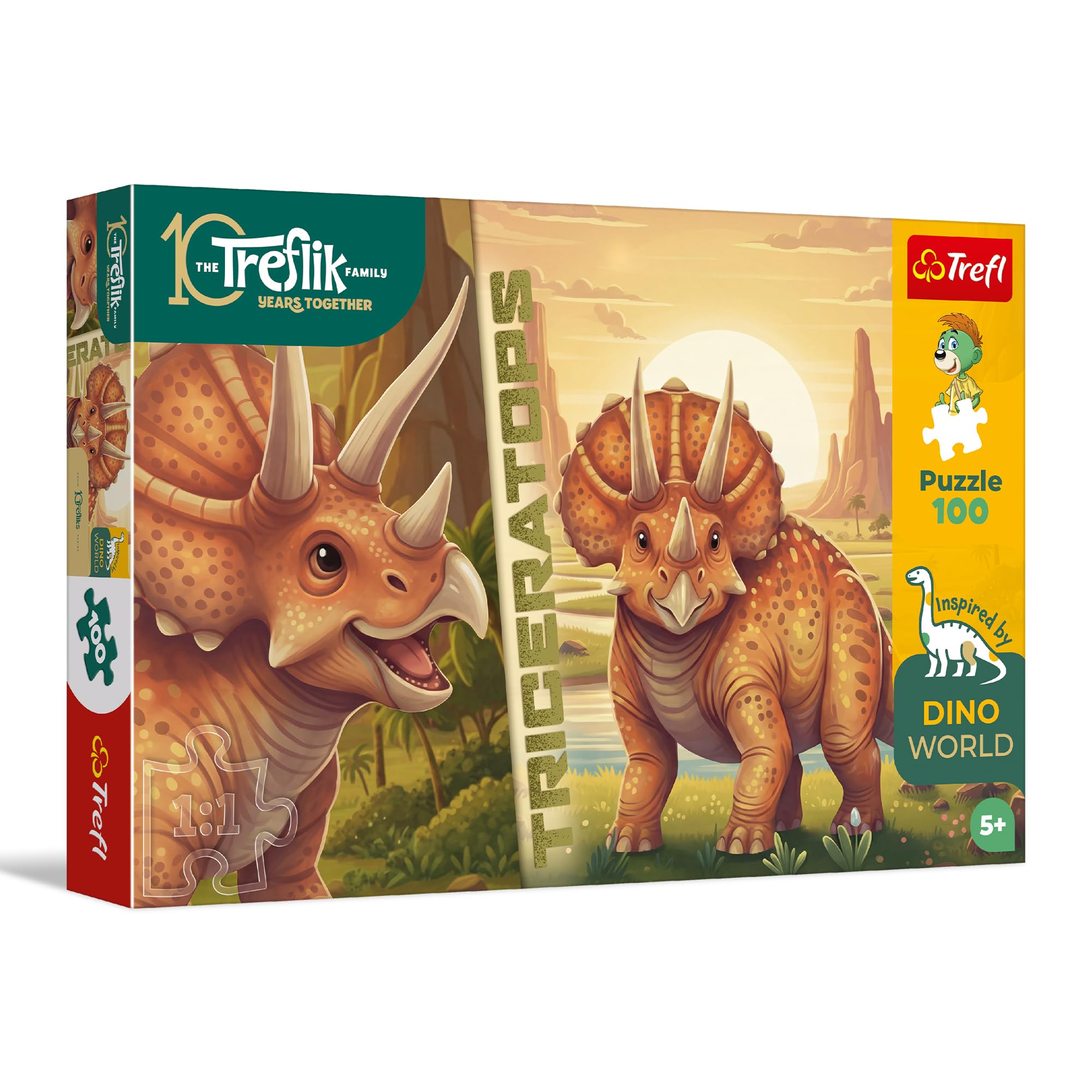 trefl-treflik-family-triceratops-puzzle-100-pi-ces-dinosaure image 1